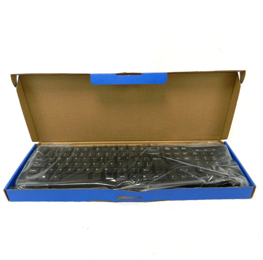 Basic USB A Wired Keyboard in black QWERTY UK Multimedia
