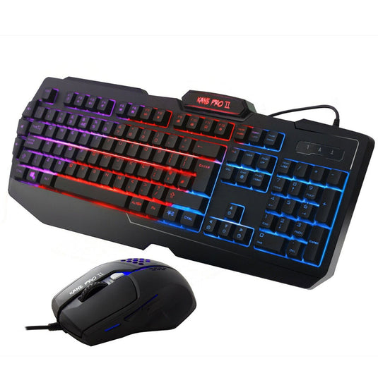 Gaming Keyboard And Mouse Set Bundle USB 3 Color LED For PC Laptop Xbox One PS4