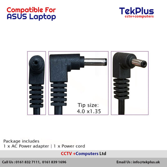 Laptop Charger 19V Fits Asus Zenbook 2.37A 45W Power Adapter Supply 4.0 x 1.35mm