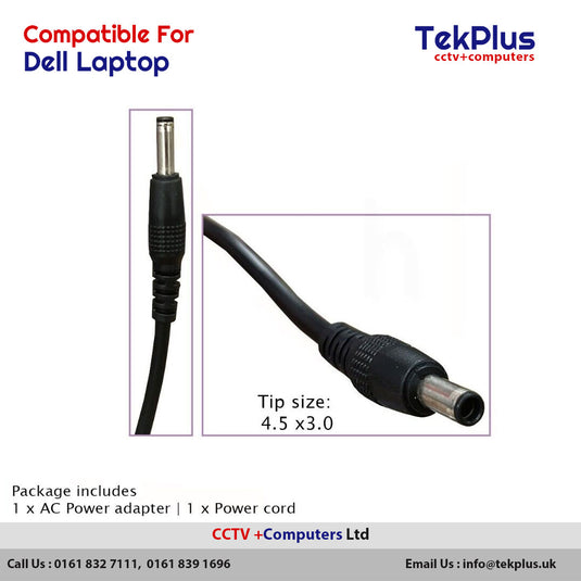 Dell Laptop Charger 19.5V 2.31A 45W Power Adapter Supply Dell Inspiron 4.5 x 3.0 mm