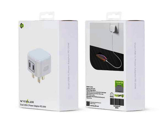 Dual USB-C Power Adapter PD 20W