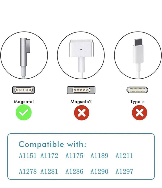 60W Power Adapter Charger For Apple Macbook Pro 13" L-Tip MagSafe1 A1181 A1278