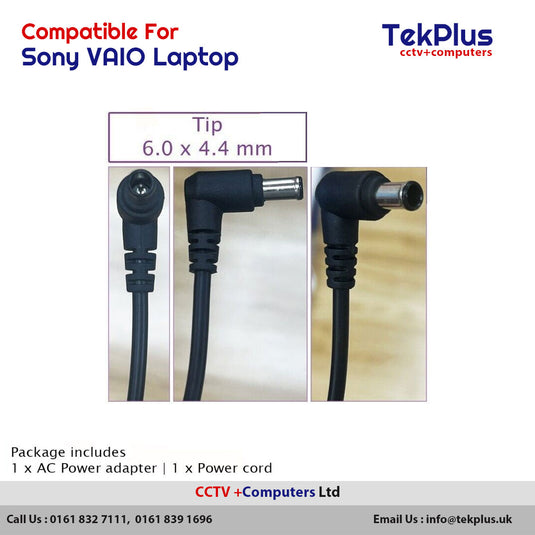 Sony VAIO Laptop Charger(Compatible) 19.5v 4.7A 90W Power Adapter Supply Fits Sony VAIO 6.0 x 4.4 mm