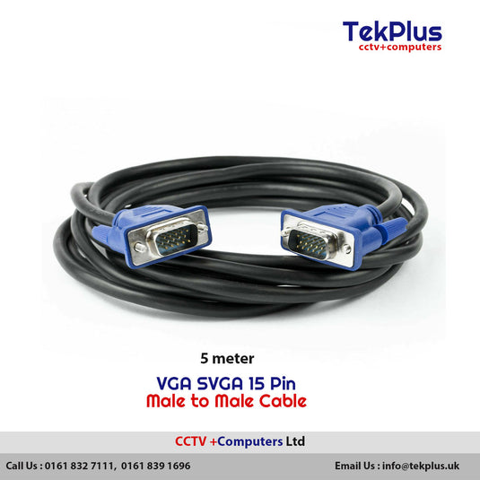 5M VGA SVGA 15 Pin Male to Male Cable