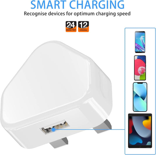 USB Wall 3 Pin UK Adapter