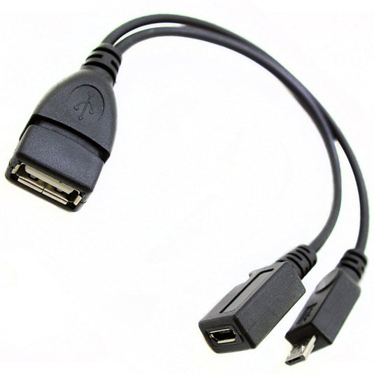 Micro USB OTG Splitter Cable Micro USB OTG Power Enhancer Cord USB Female to Micro