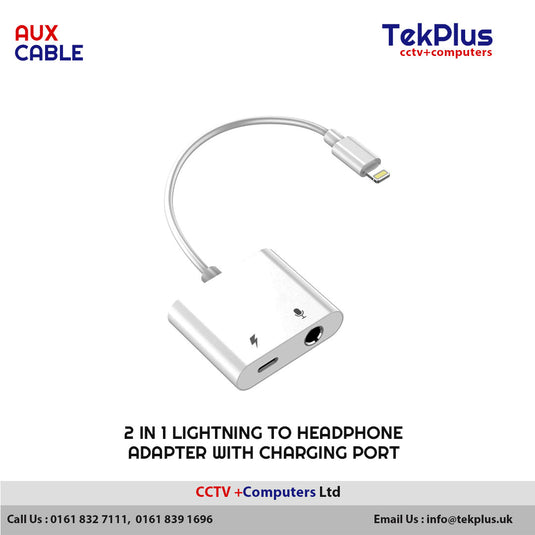 2 In 1 Lightning To Headphone Adapter With Charging Port
