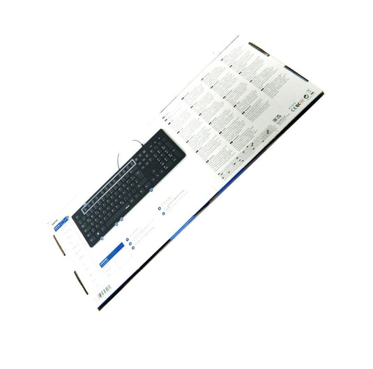 Basic USB A Wired Keyboard in black QWERTY UK Multimedia
