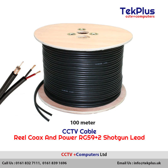 100 meter CCTV Cable Reel Coax And Power RG59+2 Shotgun Lead
