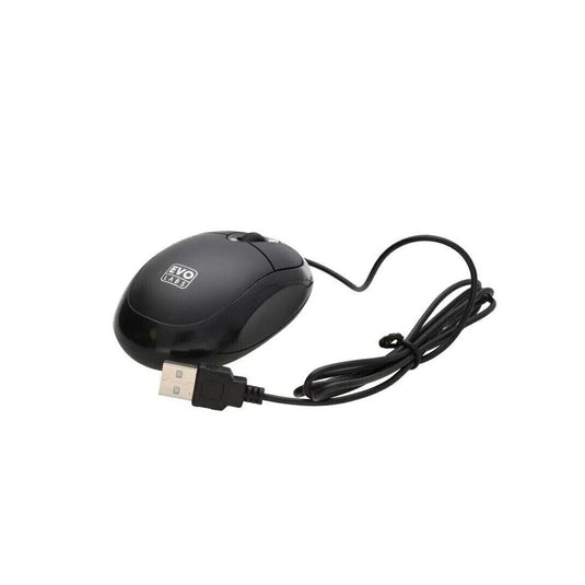EVO Labs USB Wired Mini Optical Mouse With Scroll Wheel For Computer PC Laptop