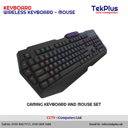 Gaming Keyboard And Mouse Set Bundle USB 3 Color LED For PC Laptop Xbox One PS4
