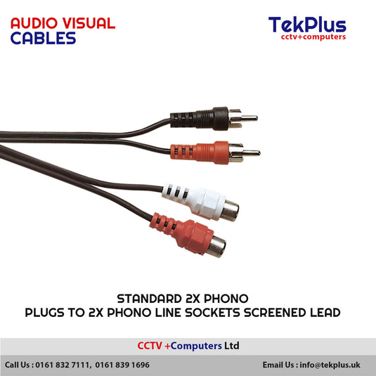 Standard 2x Phono Plugs to 2x Phono Plugs extention