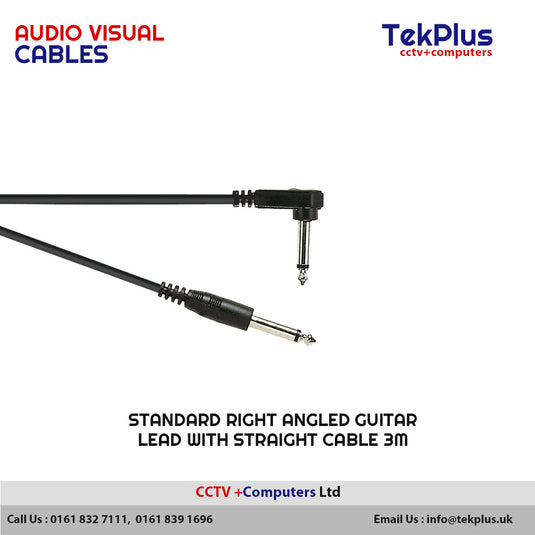 Standard Right Angled Guitar Lead With Straight Cable 3m
