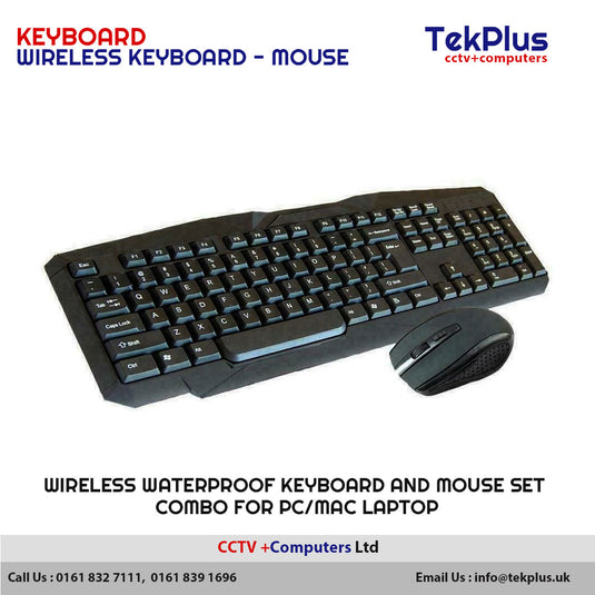 Wireless Waterproof Keyboard & Mouse Set Combo for PC/Mac Laptop