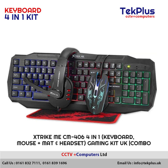 XTRIKE ME CM-406 4 in 1 (keyboard, Mouse + Mat & Headset) Gaming Kit UK |Combo