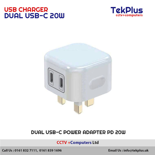Dual USB-C Power Adapter PD 20W