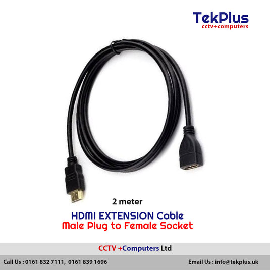 2m HDMI EXTENSION Cable Male Plug to Female Socket Lead to extend TV HDMI cable
