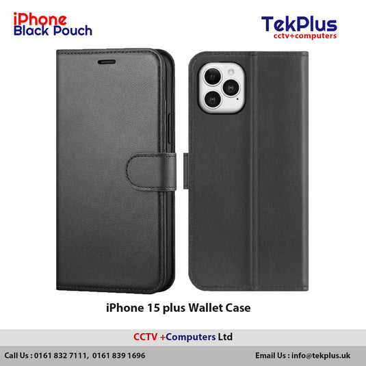 iPhone 15 Plus Wallet Case - Black