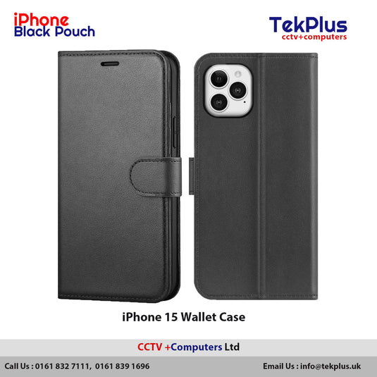 iPhone 15 Wallet Case - Black