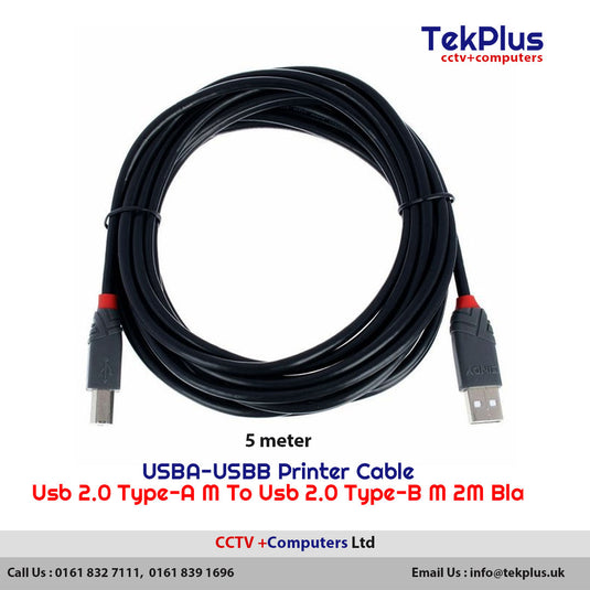 5M USBA-USBB Usb Printer Cable Usb 2.0 Type-A M To Usb 2.0 Type-B M 2M Bla