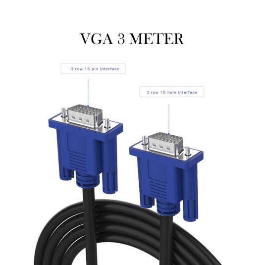 5M VGA SVGA 15 Pin Male to Male Cable