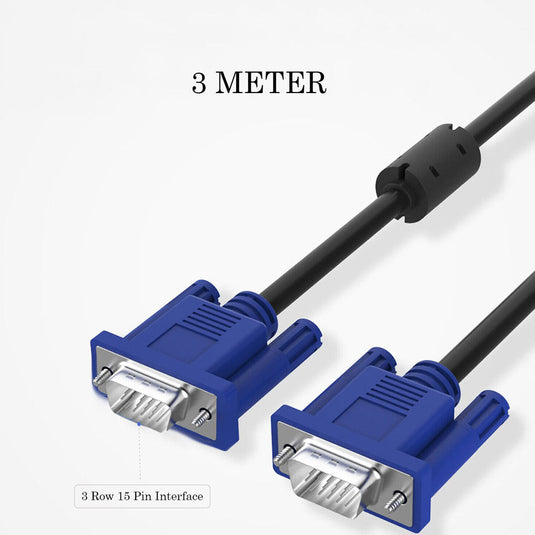 3M VGA SVGA 15 Pin Male to Male Cable